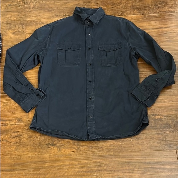 2 Banana Republic Blue and White Casual Button Down Shirt and Navy Shirt - Picture 4 of 15